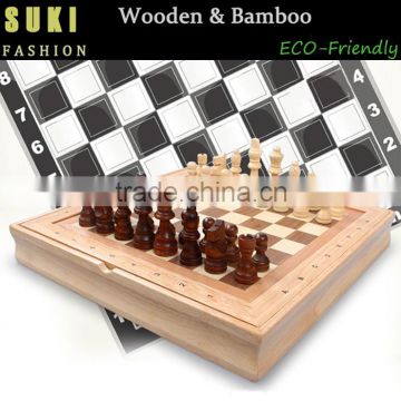 Classic Wooden Chess Game Folding Board Children's Chess
