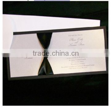 2016 newmengxing invitation cards, wedding invitation with ribbon