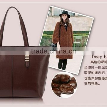 Fashion genuine leather big size womam shoulder bag leather lady handbags