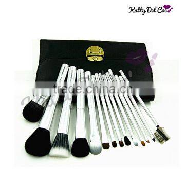 hottest 14PCS silver makeup brush shaving brush powder brush Goat hair                        
                                                                                Supplier's Choice