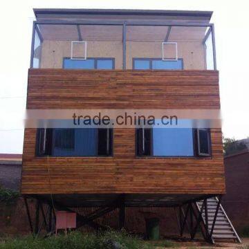 two storey prefab light steel structure wooden villa