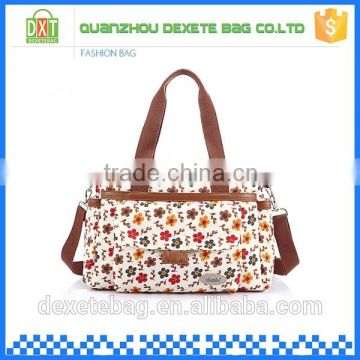 Polyester floral print diaper tote baby mother bag