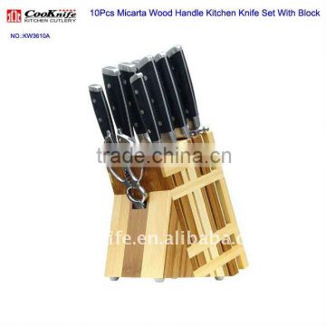 Stainless Steel 10pcs Kitchen Knife Set with Block