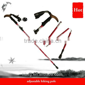 ningbo xia guang aluminum 7075 5 sections Curved adjustable hiking pole trekking poles hiking sticks