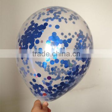transparent latex balloon within foil confetti