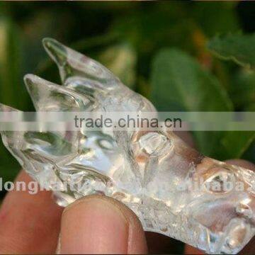 Natural Rock Quartz Crystal Dragon Skull / Carved Crystal Dragon Head