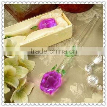 Beautiful Purple Crystal Rose Flower For Wedding Favor