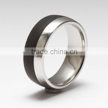 Domed Titanium Carbon Fiber Band