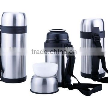 KAM100 1.0L Newly High Reflective stainless steel vacuum flask with strap