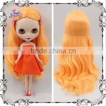 New arrival loose wavy glow orange neo blythe doll wigs