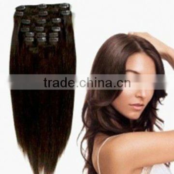 20 inches machine made silk straight clip in hair extension