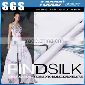 Hellosilk manufacturing brand new 100% silk chiffon grey fabric