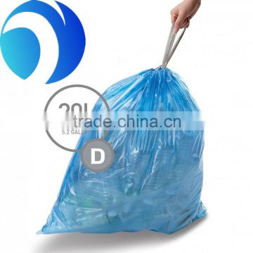 LDPE Plastic Drawstring String Garbage bag on roll