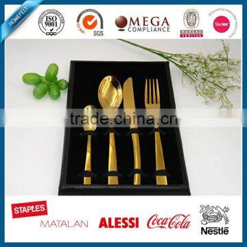Hot sale cheaper mirror gold stainless steel cutlery set