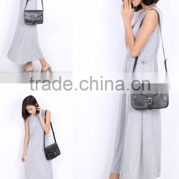 girl's wear long dress with pure color&causal wear dress