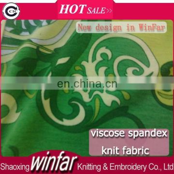 Winfar Textile Soft Hand Feeling Printed Rayon Knitted Fabric for Sport Wear