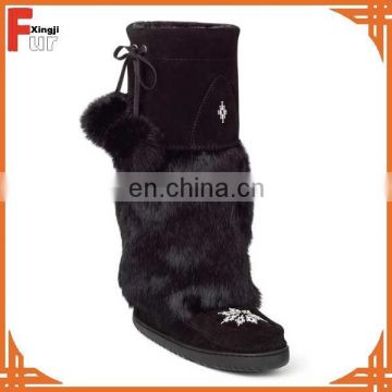 Top quality real rabbit fur cuff for boot