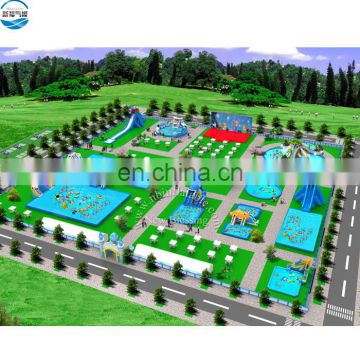 Giant Commercial Inflatable Land Water Park / Inflatable Water Sports / Outdoor Inflatable Amusement Park