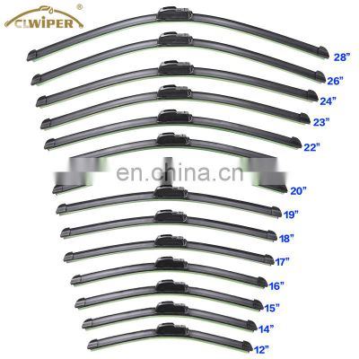 CLWIPER Wiper Blades Universal Soft Frameless Assembly Chrome Auto Car Windshield Wipers