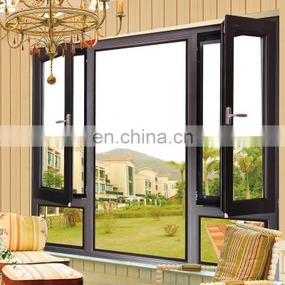 Beautiful aluminum casement window heat insulation double glass
