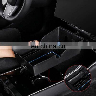 Car Interior Accessories Parts Center Control Console Box With Anti-slip Rubber Pad For Tesla Model 3