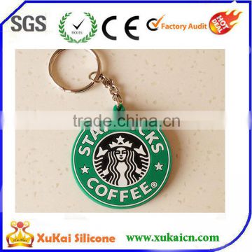 non-toxic silicone keychian starbucks coffee keychain