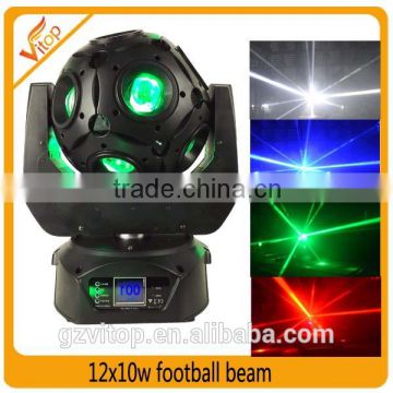 New DJ led beam moving head light led beam foot ball light 12x10w rgbw 4in1