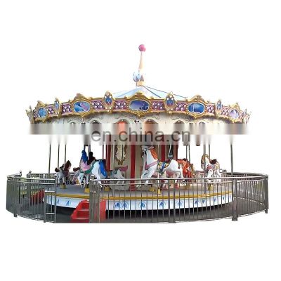 24 seat indoor kids equipment park merry go round carousel horse rides for adult