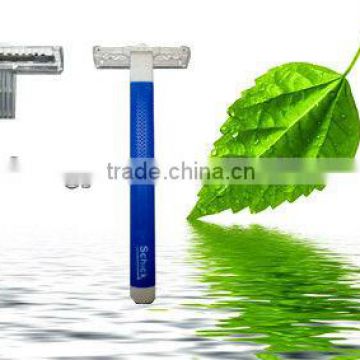 2013 hot sale blue schick twin/triple blade plastic safety razor