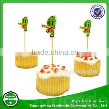 Duck printing wooden cocktail toothpick flags