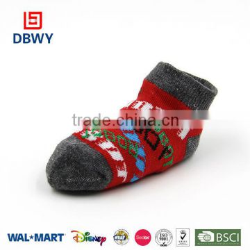 New Style Best Quality Letter Jacquard Baby Cotton Socks