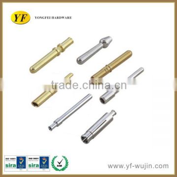CNC processing Electrical Plug Brass Pin/ Insert Plug Pin with Slots Nickle/Chrome/Silver/Gold Plating Available