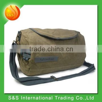 Fashion style high quality durable travel sports round canvas duffel bag