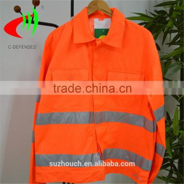 roadway safety polyester cotton reflective jacket for workwear