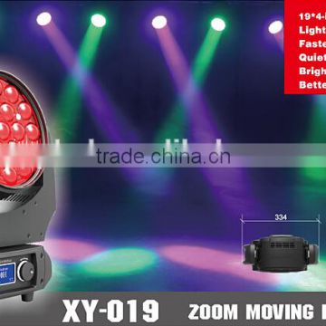 CE&RoHs Certificate 19x10W 4 in 1 RGBW LED Zoom Moving Head Light
