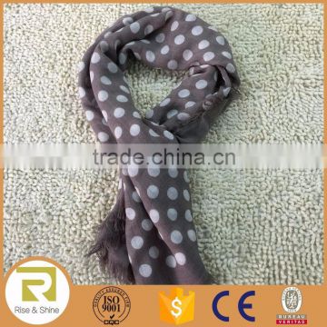 Wholesale 80% Acrylic 20% Wool dot print fringed square shawl scarf                        
                                                Quality Choice