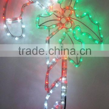 2016 candy cane with a leaf lecorative light led rope light