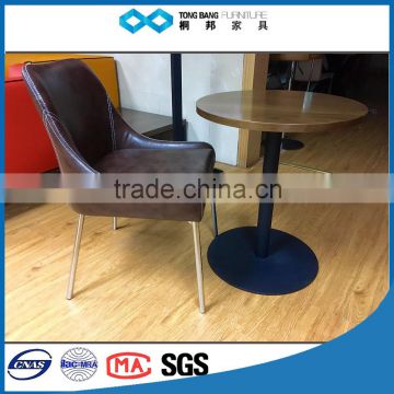 TB American style comfortable pu leather restaurant dining tables and chairs