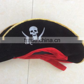 halloween party dress up caribbean pirate hat with skull logo