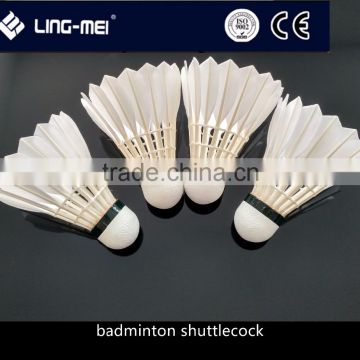 high quality goose feather badminton shuttlecock for international tournament use with OEM service