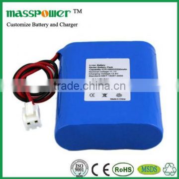 18650 lithium battery pack 4 cells 1S4P 3.7v 10ah lithium ion