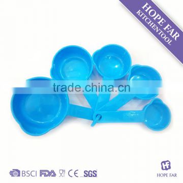 HF-165 5pcs blue color plastic measuring cups