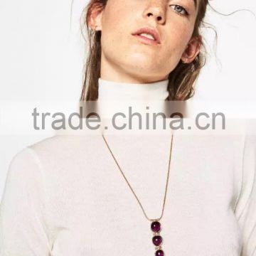 New design big brand ZA simple fashion sweater long chain necklaces