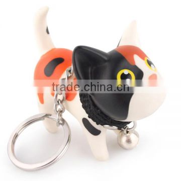 hot sale rubber pvc cat shaped keychain
