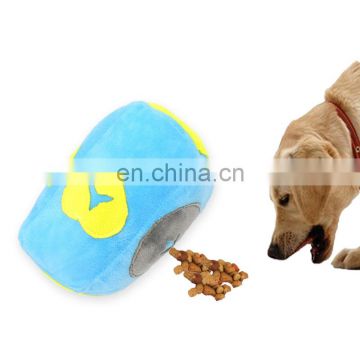 Plush squeaky pet dog chew sniffing feeder bag with voices