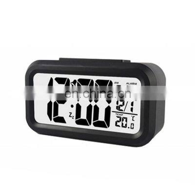 Digital Alarm LED Clock Light Control Backlight Time Calendar Thermometer snooze