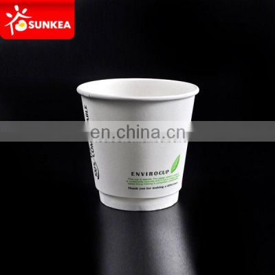 Eco friendly PLA lined 4oz double wall printed paper coffee cup