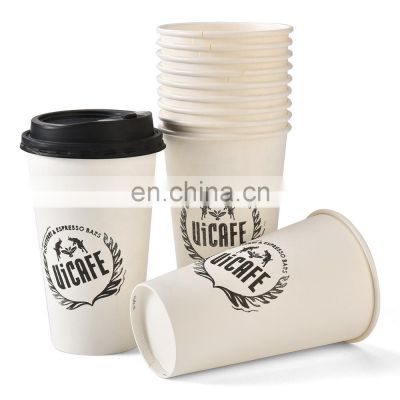 Sunkea custom logo white disposable coffee paper cup
