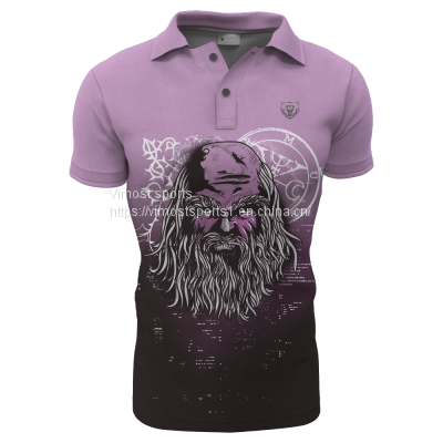 New Style Customized Sublimation Polo Shirt with Old People Pattern