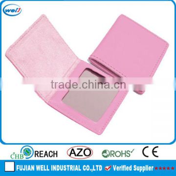 PU leather hand mirror for girl